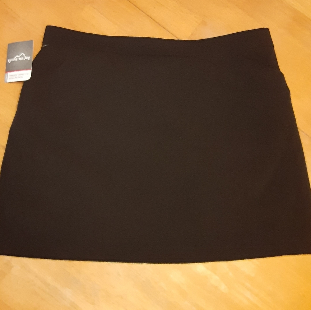 EDDIE BAUER TRAVEX SKORT BLACK ACTIVE HIKING QUICK DRY WOMENS SIZE 12 NWT.